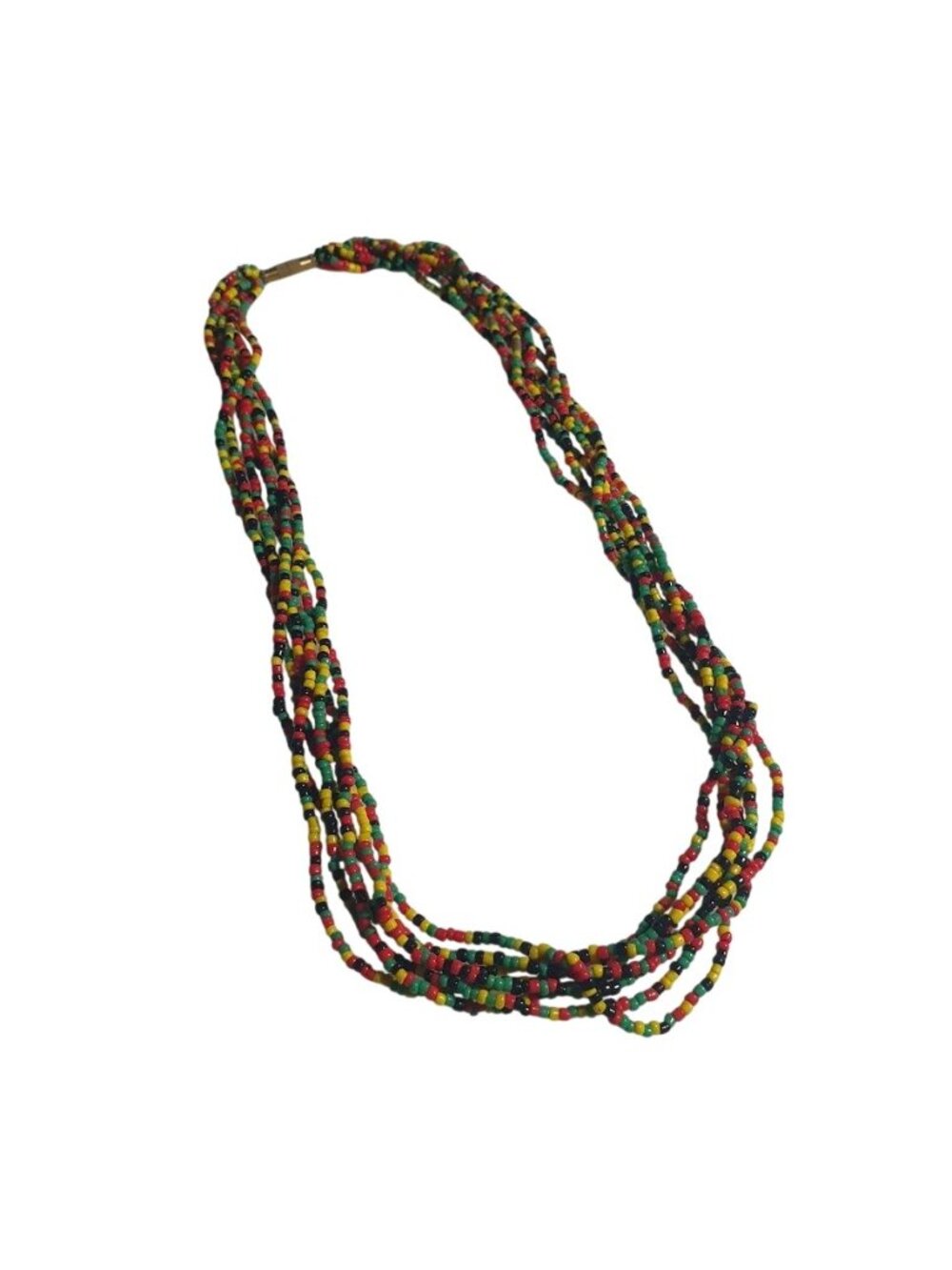 Rasta Beaded Necklace Tribal African Jewelry Layer Handmade Festival Ethnic